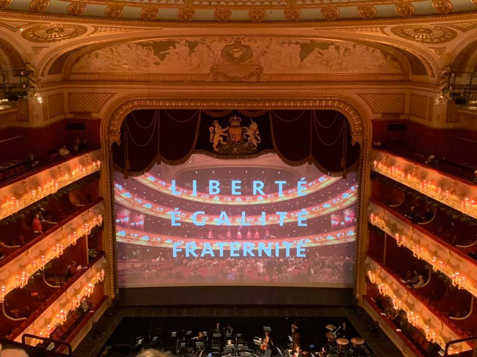 Fidelio at-covent-garden 6.03.2020-introductory curtain video wall- photo by George Linardakos Esq.