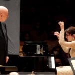 Νεφέλη Μούσουρα και Christoph Eschenbach – photo by Manos Manios – source m.facebook