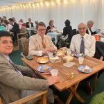 Glyndebourne coffebreak for Kyriakos Loukakos in the excellent company of pianist Mark Viner and music critic Eftychios Horiatakis – photo by George Linardakos